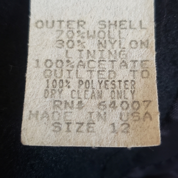 Vintage FREEWAY FASHIONS black coat wool blend size 12 Made In USA EUC Lined - Picture 8 of 13